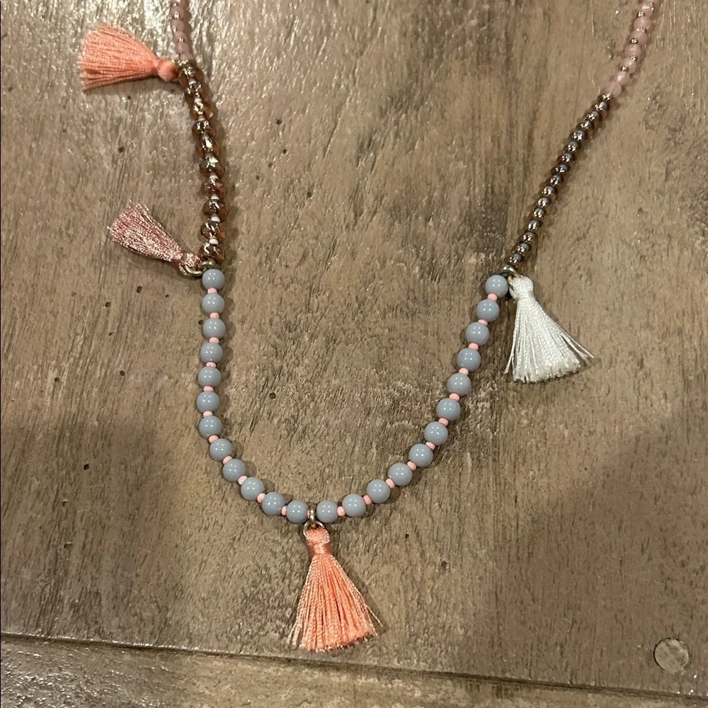 J. Crew Multicolor Tassel Necklace